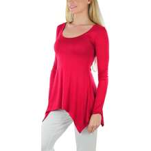 ToBeInStyle Women's Long Tunic Tops - Boat Neck Trapeze - Burgundy - View 5