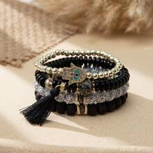 4pcs Boho Ngày lễ Phong cách Thủ công Bộ vòng đeo tay Với Vượt qua , Mắt ác , Hamsa , Lòng bàn tay , , Tua , lột vỏ Và Cơm Hạt , Hoàn hảo Đối với Của phụ nữ Mỗi ngày , Giải trí , Kỳ nghỉ , Buổi tiệc Mặc In Mùa Xuân Và Mùa hè - Nhiều màu - Xem 19