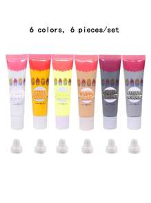 6 件/組 15 毫升合成樹脂材料奶油黏土 24 色適用於 Diy 髮夾、手機套、筆筒、文具盒、梳子禮品等適合日常手工製作 - 彩色 - 查看 2