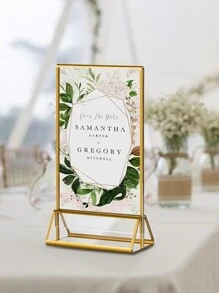1 pezzo Etichetta da tavolo per matrimonio in acrilico trasparente per fai-da-te, festa di compleanno, segnaposto - Bianco - Visualizzare 5