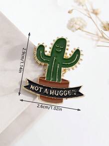 Alloy Cactus Plant Green Brooch, Cute Brooch DIY Decoration, Gift For Friends - Green - View 4