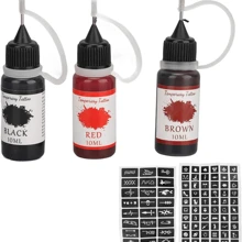 Tinta Tatuajes Temporales Con Juego de Plantillas para Tatuajes 3 Colores Aprueba De Agua GUANGTIAN CHEN  SHOP - Multicolor - Ver 1