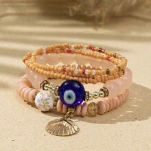 4pcs Boho Ngày lễ Phong cách Thủ công Bộ vòng đeo tay Với Vượt qua , Mắt ác , Hamsa , Lòng bàn tay , , Tua , lột vỏ Và Cơm Hạt , Hoàn hảo Đối với Của phụ nữ Mỗi ngày , Giải trí , Kỳ nghỉ , Buổi tiệc Mặc In Mùa Xuân Và Mùa hè - Nhiều màu - Xem 27