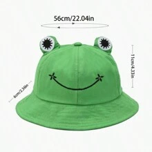 1pc Cute Frog Bucket Hat Comical Hat, Suitable For Adults And Children, Fashionable And Versatile - A - View 5