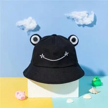 1pc Cute Frog Bucket Hat Comical Hat, Suitable For Adults And Children, Fashionable And Versatile - A - View 4