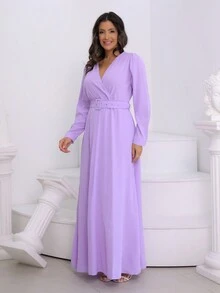 Women Dresses - 紫丁香色 - 查看 4