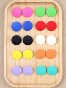 10對/套圓形裝飾耳釘 - 彩色 - 查看 8