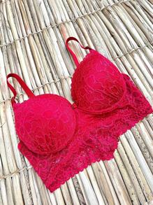 Plus Size Bras & Bralettes - 紅色 - 查看 1