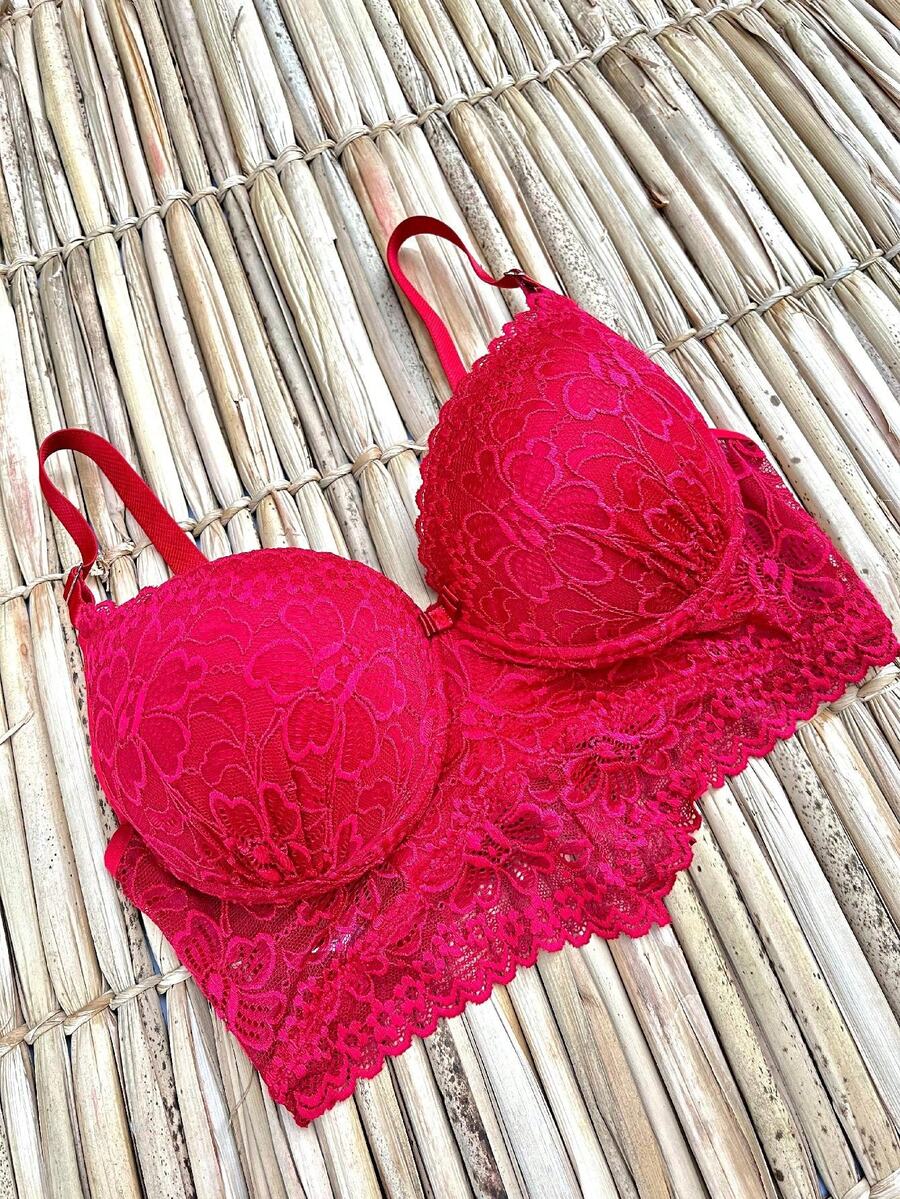 Plus Size Bras & Bralettes - 紅色 - 查看 1