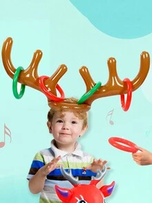 Pvc Inflatable Reindeer Antler Ring Toss Game Toy Set With 4 Rings For Christmas And Other Parties - Brown - View 8