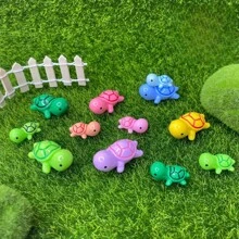 Thực tế Nhựa Đầy màu sắc Rùa Hoạt hình Mô hình Đồ trang trí , Mô phỏng Macaron Màu sắc bờ biển Rùa Rùa Đối với Ngoài trời Sân vườn Đồ trang trí - Nhiều màu - Xem 8