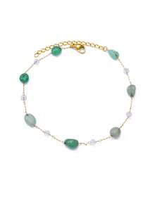 1 Miếng Boho Thời trang Màu xanh lá Đá tự nhiên Vòng chân Đối với phụ nữ Thép không gỉ vòng chân , Thích hợp Đối với bờ biển Kỳ nghỉ - Vàng - Xem 7