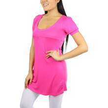 ToBeInStyle Women's Long Tunic Tops - 蓋袖 - 紫紅色 - 查看 3