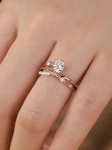 1 pièce Bague ajustable céleste en acier inoxydable pour femme