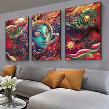 Bộ 3 tấm áp phích vải canvas, tranh canvas nghệ thuật cá nhân hóa, thiết kế đơn giản, trang trí nhà cửa, quà tặng cho bạn bè, dùng cho phòng khách, phòng ngủ, văn phòng, nhà bếp, nhà hàng, tranh treo tường, tranh chống thấm nước, tranh in, tác phẩm nghệ thuật, không có khung - nhiều màu - Xem 2