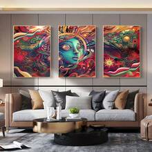 Bộ 3 tấm áp phích vải canvas, tranh canvas nghệ thuật cá nhân hóa, thiết kế đơn giản, trang trí nhà cửa, quà tặng cho bạn bè, dùng cho phòng khách, phòng ngủ, văn phòng, nhà bếp, nhà hàng, tranh treo tường, tranh chống thấm nước, tranh in, tác phẩm nghệ thuật, không có khung - nhiều màu - Xem 9