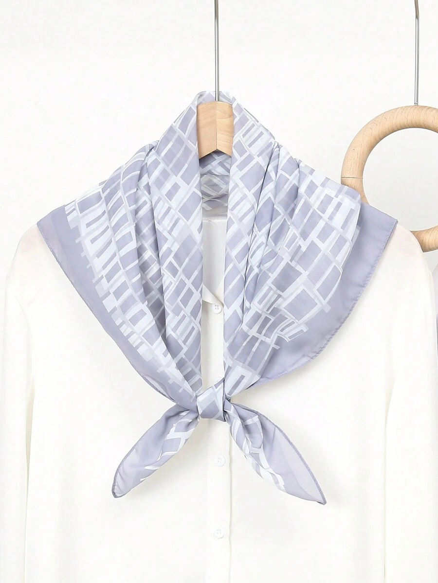 1 Miếng Đơn giản In ấn 70x70cm Hình vuông Khăn quàng cổ , Mùa Xuân Hàng mới đến Của phụ nữ Khăn rằn Khăn quàng cổ , Thắt lưng , Ví Đồ trang trí , Dây buộc tóc , Thời trang Cái cổ Khăn quàng cổ - Bụi tím - Xem 1