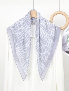 1 Miếng Đơn giản In ấn 70x70cm Hình vuông Khăn quàng cổ , Mùa Xuân Hàng mới đến Của phụ nữ Khăn rằn Khăn quàng cổ , Thắt lưng , Ví Đồ trang trí , Dây buộc tóc , Thời trang Cái cổ Khăn quàng cổ - Bụi tím - Xem 5