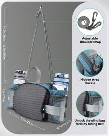 WATERFLY Sac banane avec porte-bouteille pour téléphone portable, étanche, multifonction, voyage pour extérieur, camping, excursion, jogging, randonnée, escalade, vélo, gris - Bleu canard - Voir 5