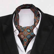 Bufanda larga reversible retro para hombre, bufanda casuales de caballero, bufanda formal de negocios para primavera, otoño e invierno, accesorios de camisa de traje de fiesta casual estilo ascot, excelente regalo boho