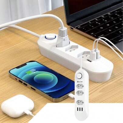 Filtro De Linha Inteligente Proteção Zov 3 Saídas 3 Usb