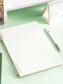 1 Notebook With Transparent B5 Loose-Leaf Sheets, Detachable Without Bulging, Thickened, Inserted Loose-Leaf Clip, For Students' Exam And Study, With Horizontal Line - Clear - View 5