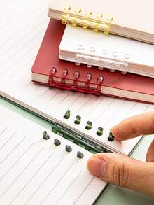 1 Notebook With Transparent B5 Loose-Leaf Sheets, Detachable Without Bulging, Thickened, Inserted Loose-Leaf Clip, For Students' Exam And Study, With Horizontal Line - Clear - View 4