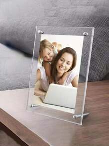 1入組透明亞克力相框,適用於名人和明星照片、迷你卡片、即時底片,桌上/櫥上展示