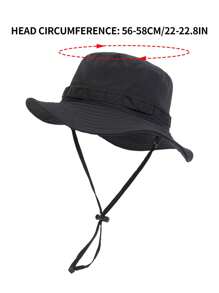 1 chiếc mũ xô chống nắng ngoài trời màu trơn có dây chống gió, có thể gấp lại và thích hợp cho việc leo núi và đi bộ đường dài - Nhiều màu - Xem 8