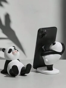 Cute Creative Panda Phone Holder & Tablet Stand Decoration, Festival Gift - Black and White - View 7
