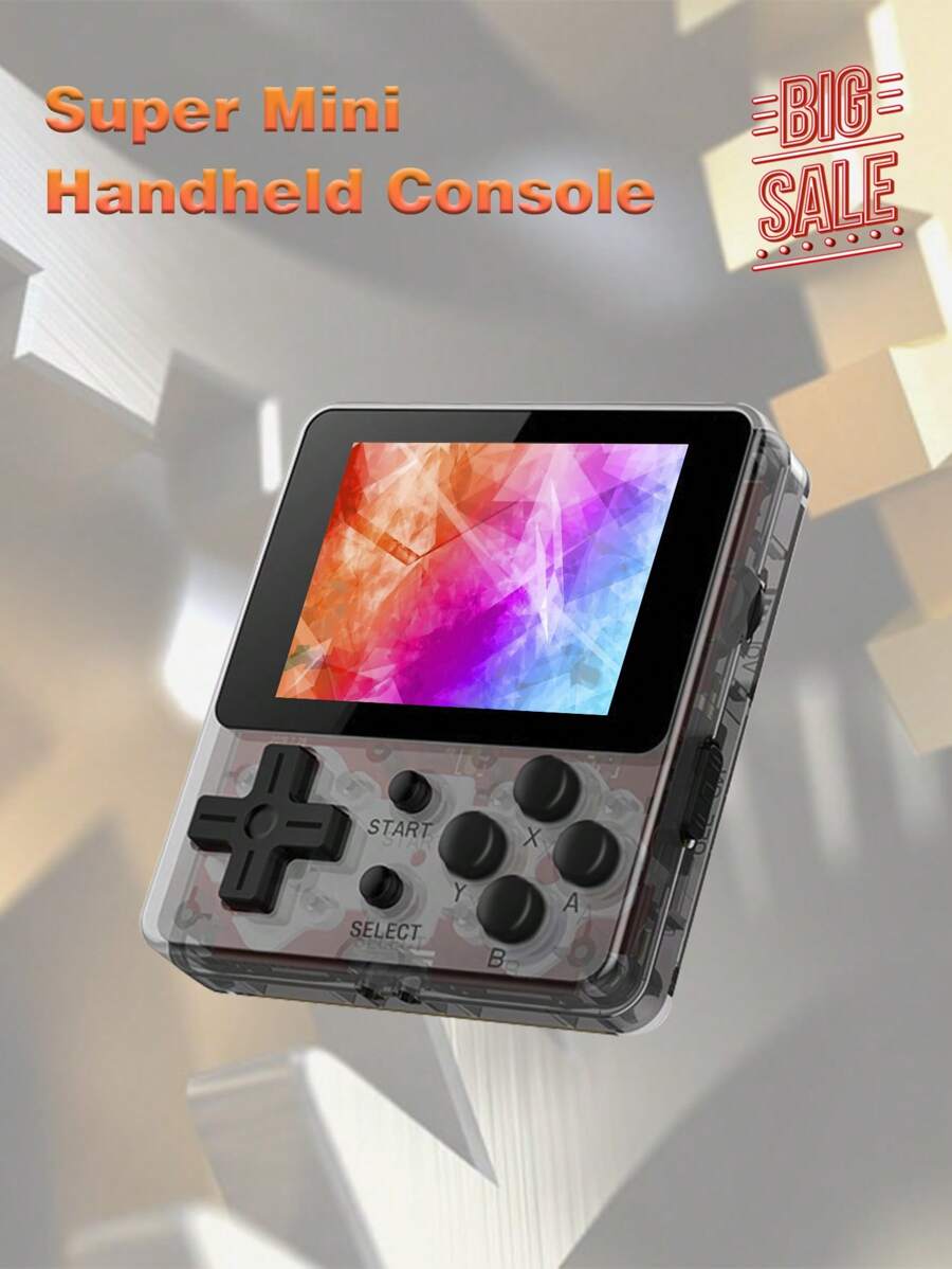 8-Bit Portable Handheld Game Console With 300+ Classic Retro Games, Tv Video Av Output, Plug And Play, Retro Gaming System, Electronic Mini Game Station, Toy Holiday Gift - Black - View 1