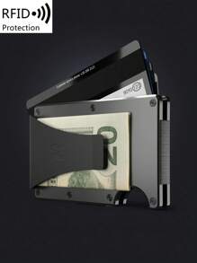 MIYIN 铝合金钱包 - 超薄防刮，带钞票夹，方便存放现金和卡片。多功能金属钱包，带钞票夹，适合日常使用，也可作为礼物送给男友/丈夫/父亲。防盗卡包，名片夹，信用卡夹，男女通用迷你钱包，卡套，RFID钱包。 - 灰色 - 查看 4