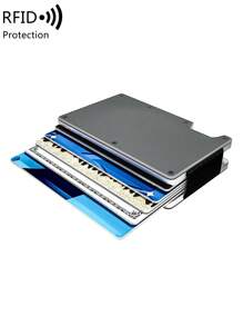 MIYIN 铝合金钱包 - 超薄防刮，带钞票夹，方便存放现金和卡片。多功能金属钱包，带钞票夹，适合日常使用，也可作为礼物送给男友/丈夫/父亲。防盗卡包，名片夹，信用卡夹，男女通用迷你钱包，卡套，RFID钱包。 - 灰色 - 查看 5