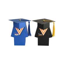 50Pcs Graduation Gown Grad Cap Favor Boxes Candy Boxes Graduation Chocolate Treat Sweet Biscuit Gift Candy Boxes For Graduation Ceremony Party Decor - Blue - View 7