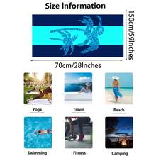 1条椰树图案沙滩巾，柔软沙滩巾，超大尺寸沙滩巾，速干沙滩巾，吸水性强，柔软舒适，可作沙滩毯，轻便毛巾，适用于游泳、运动、海滩、健身房等场合，是海滩必备佳品。 - 彩色 - 查看 2