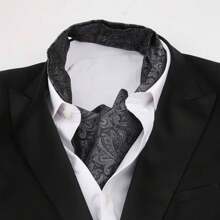 Bufanda larga reversible retro para hombre, bufanda casuales de caballero, bufanda formal de negocios para primavera, otoño e invierno, accesorios de camisa de traje de fiesta casual estilo ascot, excelente regalo boho