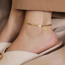 A-z 字母女士不鏽鋼鏈腳鏈,女士珠寶禮物