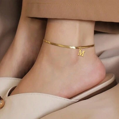 A-z 字母女士不鏽鋼鏈腳鏈,女士珠寶禮物