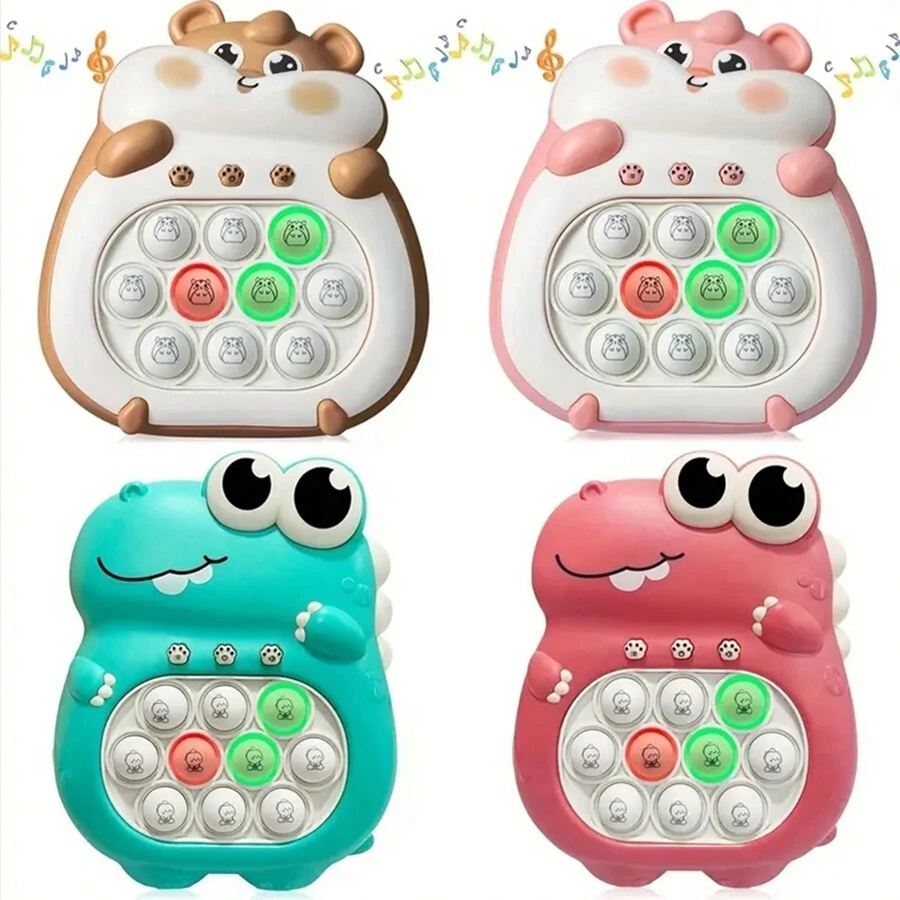 Juguete De Dedos De Empuje Rápido Actualizado Con Luz De Doble Color, Modo De Luz, Consola De Juego De Presión De Dedos Para Mano, Regalo De Cumpleaños Adecuado Para Niños Mayores De 3 Años Y Adultos. Hamster Rosa(requiere 3 Baterías Aaa, No Incluidas En El Suministro. Es Necesario Un Destornillador Para Abrir El Compartimento De La Batería. No Incluido En El Suministro.) - Multicolor - Ver 1