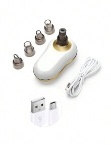 1入組5頭款鑽石磨皮毛孔吸塵黑頭清潔器家用深層清潔設備 - 白色 - 查看 11