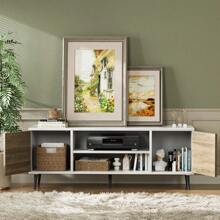 TV Stand For 65 Inch TV, Modern Entertainment Center With Storage Cabinet And Open Shelves, TV Console Table Media Cabinet For Living Room, Bedroom And Office - Multicolor - View 2