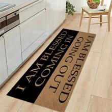 1 Pièce Tapis D'entrée Accueillant Antidérapant, Tapis De Cristal En Velours Lavable En Machine Pour Couloir, Entrée, Salon Et Cuisine. Tapis De Sol Long, Doux Et Antidérapant Avec Fonction Résistante Aux Huiles. - Noir - Voir 1