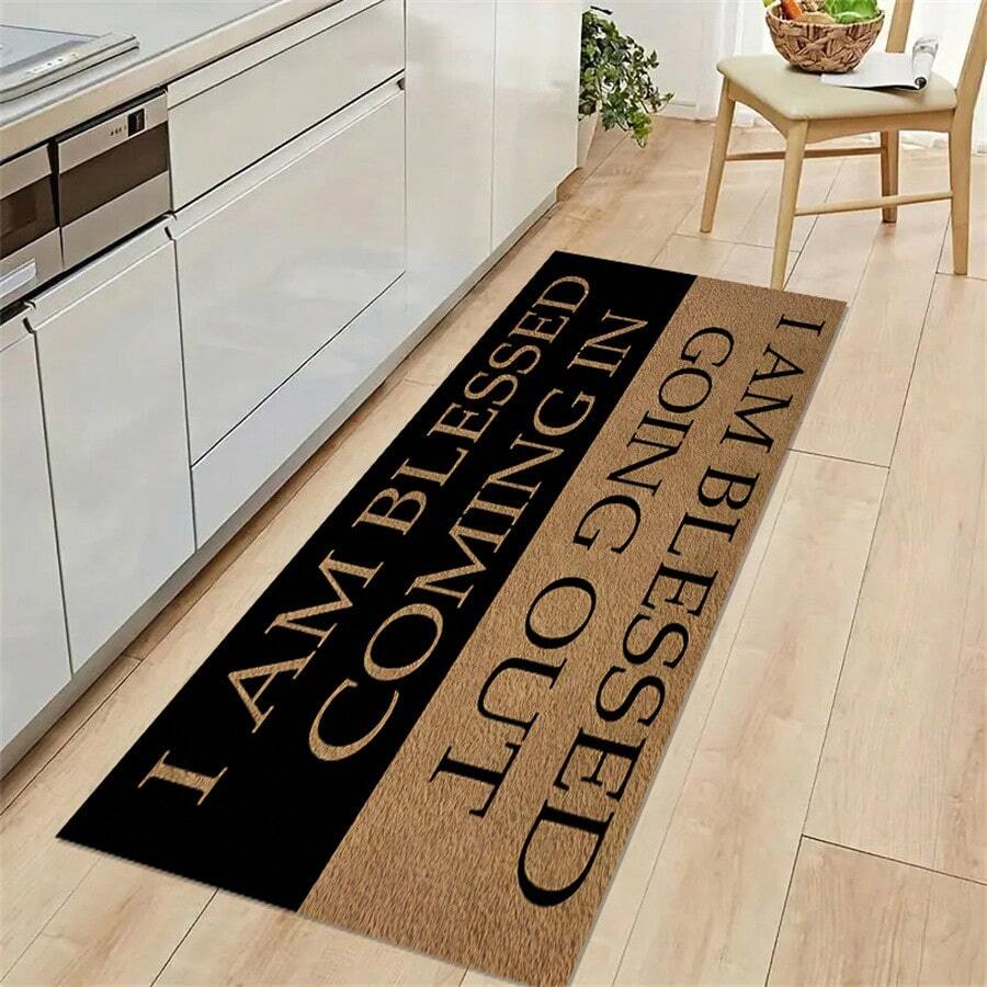 1 Pièce Tapis D'entrée Accueillant Antidérapant, Tapis De Cristal En Velours Lavable En Machine Pour Couloir, Entrée, Salon Et Cuisine. Tapis De Sol Long, Doux Et Antidérapant Avec Fonction Résistante Aux Huiles. - Noir - Voir 1