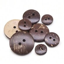 30入/包 新款 10mm/11mm/12mm/15mm/18mm/20mm/25mm 天然色椰子縫製鈕扣 2孔鈕扣 衣物剪貼簿縫製配件 DIY - 30 pcs - 查看 7