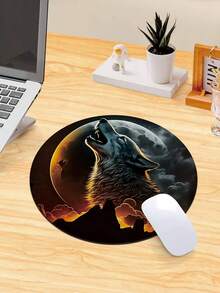 1 Miếng Mặt trăng chó sói Miếng lót chuột Với Đế cao su chống trượt , Tròn Kích thước nhỏ , Thích hợp Đối với Không dây , Chơi game bằng chuột , Nhà  , Văn phòng , Có thể giặt được - Nhiều màu - Xem 6