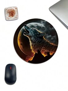 1 Miếng Mặt trăng chó sói Miếng lót chuột Với Đế cao su chống trượt , Tròn Kích thước nhỏ , Thích hợp Đối với Không dây , Chơi game bằng chuột , Nhà  , Văn phòng , Có thể giặt được - Nhiều màu - Xem 5