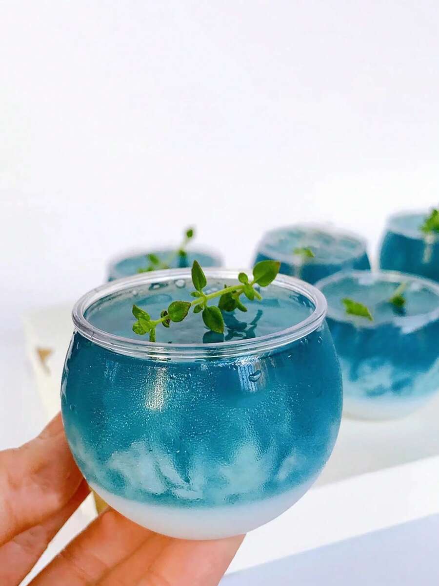 10入組小型圓頂甜點杯,適用於冰淇淋、慕斯、布丁,球形透明塑料杯可用於烘焙包裝 - 無色 - 查看 1