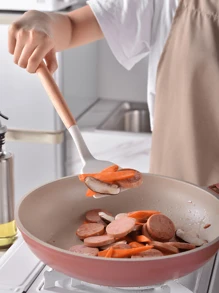 14 Pcs Silicone Cooking Kitchen Utensils Set With Holder, Wooden Handles  Non Toxic Silicone Turner Tongs Spatula Spoon Kitchen Gadgets Utensil Set For Nonstick Cookware (Dark Grey) - Dark Grey - View 7
