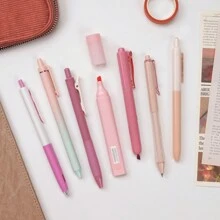 WRITECH Gel Pens Journaling Highlighters: Journal Set Aesthetic Assorted Pastel Color Ink 0.5mm Fine Point Retractable 0.7mm Black Pen Smooth Writing Drawing No Bleed 7ct - Pink - View 5