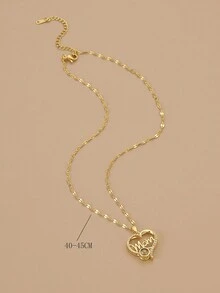 1條鑽石鑲嵌不鏽鋼心形項鍊,擁有100種語言的愛的表達,是女性浪漫禮物的不二之選 - 金黃色 - 查看 11